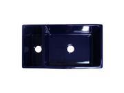 Bowl Half Fireclay Sink w Decorative 2 1 2 Lip On Both Sides WHQDB542 Blue