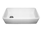 Whitehaus Duet Reversible Fireclay Sink With Smooth Front Apron WH3618 White