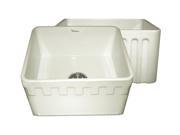 Whitehaus Sink W Athinahaus F.Apron 1 Side Fluted F.Apron Opp Side WHFLATN2018 Biscuit