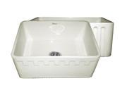 Whitehaus Sink W Athinahaus F.Apron 1 Side Fluted F.Apron Opp Side WHFLATN2418 Biscuit