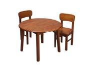 Gift Mark Home Kids Children Natural Hardwood Round Table and Chair Set Honey Finish
