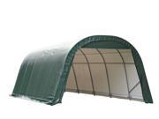 Shelterlogic Outdoor Garage Automotive Boat Car Vehicle Storage Shed 12x28x8 Round Style Shelter Green Cover