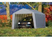 Shelterlogic Outdoor Garage Automotive Boat Car Vehicle Storage Shed 12x24x8 Peak Style Shelter Grey Cover