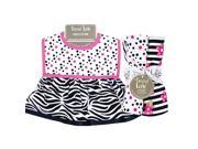 Trend Lab Zahara Zebra Kids Baby Gift Decorative Accessories Dress Up Bib And Burp Cloth Set