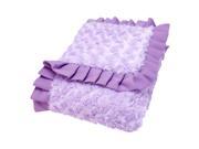 Trend Lab Ruffle Trimmed Lilac and Plum Swirl Velour Kids Receiving Blanket
