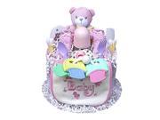 Babygiftidea Decorative Newborn Baby Shower Gift 1 Tier Girl s Diaper Cake