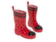 Kidorable Kids Children Indoor Outdoor Play Rubber Red Ladybug Rain Boots Size 9