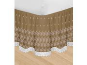 Veratex Decorative Bedding Set Huys Embroidery Huys Bed Ruffle D.King Taupe