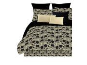 Veratex Home Decorative Bedding Flower Skulls Sheet Set Twin Black Tan