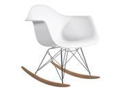 Fine Mod Imports Home Indoor Decorative Rocker Arm Chair White