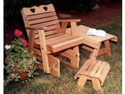 Creekvine Designs Home Outdoor Cedar Country Hearts Rocking Glider Chair