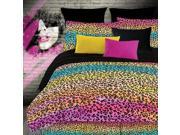Veratex Home Bedroom Decorative Designer Rainbow Leopard Comforter Set Full Multi