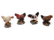 Iwgac Indoor Outdoor Decorative Miniature Chicken Figures Set of 4