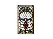 Meyda Home Indoor Decorative 14 W X 25 H Dragonfly Allure Stained Glass Window