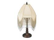 Meyda Home Improvement 13 H Arabesque Fabric With Fringe Accent Lamp