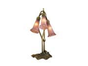 Meyda Home Indoor Decorative 16 H Cranberry Pond Lily 3 Lt Accent Lamp