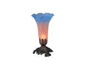 Meyda Home Indoor Decorative 8 H Pink Blue Pond Lily Accent Lamp