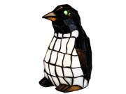 Meyda Home Indoor Decorative 8 H Penguin Tiffany Glass Accent Lamp