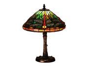 Meyda Home 16 H Tiffany Dragonfly Fly Mosaic Base Accent Lamp 26683