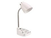 Limelights White Gooseneck Organizer Desk Lamp with iPad Stand or Book Holder