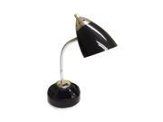 LimeLights Flossy Organizer Desk Lamp with Charging Outlet Black