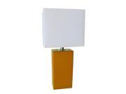 Elegant Designs Modern Tan Leather Table Lamp