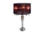 Elegant Designs Trendy Sheer Black Shade Table Lamp with Hanging Crystals