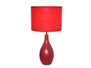 Simple Designs Red Oval Base Ceramic Table Lamp