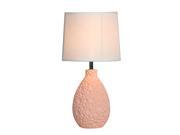 Simple Designs Pink Texturized Ceramic Oval Table Lamp