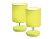 Simple Designs Stonies Green Small Stone Look Lamp 2 Pack