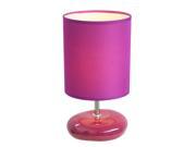Simple Designs Stonies Purple Small Stone Look Table Lamp