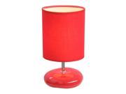 Simple Designs Stonies Red Small Stone Look Table Lamp