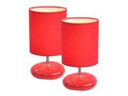 Simple Designs Stonies Red Small Stone Look Lamp 2 Pack
