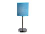 Simple Designs Chrome Basic Table Lamp with Blue Shade