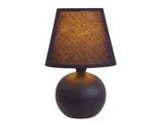 Simple Designs Black Ceramic Globe Table Lamp