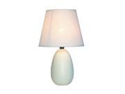 Simple Designs Small Off White Oval Ceramic Table Lamp