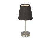 Simple Designs Sand Nickel Basic Table Lamp with Black Shade