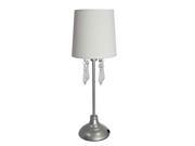 Simple Designs Table Lamp with White Shade and Hanging Acrylic Beads