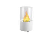 Moda Flame Lit Table Top Firepit Bio Ethanol Fireplace in White