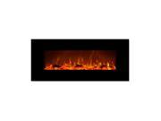 Moda Flame Houston 50 Inch Electric Wall Mounted Fireplace Black