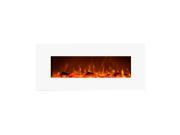 Moda Flame Houston 50 Inch Electric Wall Mounted Fireplace White
