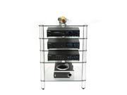 RTA Home and Office Glass and Aluminum Component Audio Rack