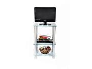 RTA Home and Office 20 inch Extra Tall Glass and Aluminum LCD and Plasma TV Stand and utility table or end table