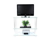 RTA Home and Office 42 inch Glass and Aluminum Extra Tall TV Wall unit TV Stand