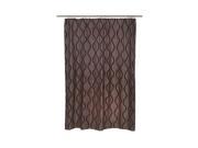 Carnation Home Fashions Geneva Fabric Shower Curtain with Poly Taffeta Flocking in Black Brown