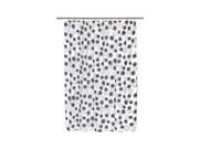 Carnation Home Fashions Vienna Fabric Shower Curtain with Poly Taffeta Flocking in Black White