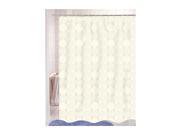 Carnation Home Fashions Jacquard Circles Fabric Shower Curtain in Ivory