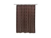 Carnation Home Fashions Jacquard Circles Fabric Shower Curtain in Brown