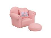Flash Furniture Portable Vinyl Upholstery Kids Pink Chair and Footrest HR 22 GG