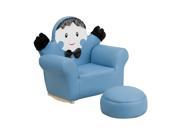 Flash Furniture Portable Kids Blue Little Boy Rocker Chair And Footrest HR 28 GG